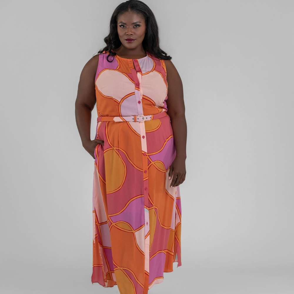 NWT Donna Morgan Sleeveless Button Down Maxi Dress - Picture 4 of 16